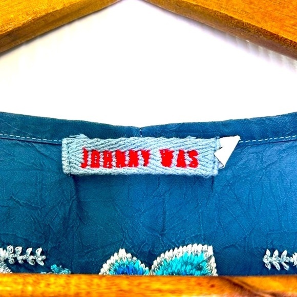Johnny Was - Blue Embroidered Floral Boho Pullover Long Sleeve Blouse Size Sm - Picture 9 of 14